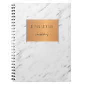 白大理石銅ラベルトレンディークール学校 ノートブック (正面)