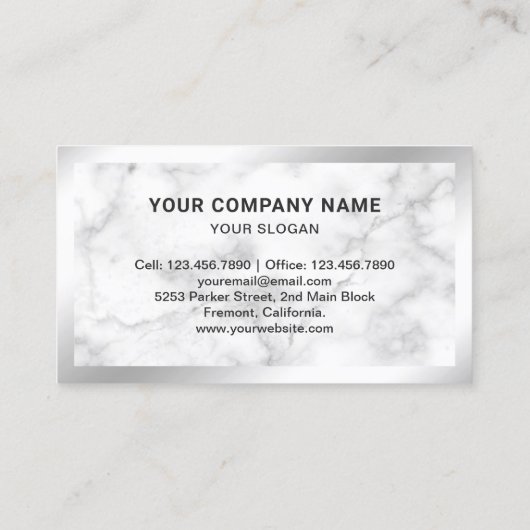白大理石鋼銀写真実在エステート 名刺 (裏面)