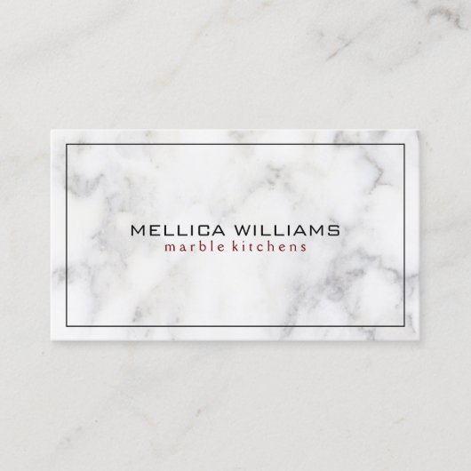 白大理石黒縁ど 名刺 (正面)
