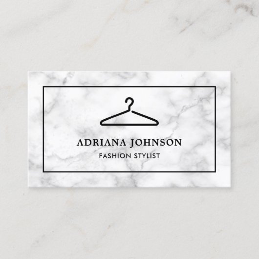 白大理石黒衣ハンガーファッションスタイリスト 名刺 (正面)