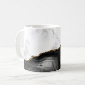 白大理石 ギルデッド ブラック アゲート コーヒーマグカップ (正面左)