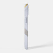 白大理石 ゴールドライン モノグラム iPhone 15ケース (右側面)