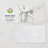 白大理石 |ハウスアイコン |鍵 名刺 (正面/裏面)