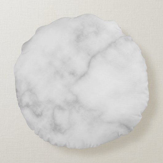 白大理石(モノグラパーソナライズされたムと名前付き) ラウンドクッション (裏面)