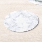 白大理石 ラウンドペーパーコースター (アングル)