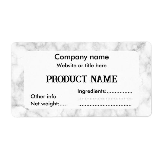 白大理石 ラベル (正面)