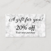 白大理石 割引カード (正面)