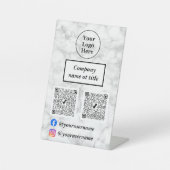 白大理石 台座サイン (正面)