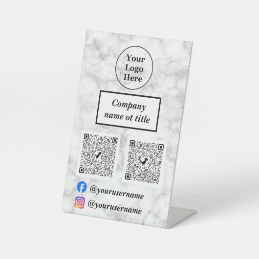 白大理石 台座サイン (正面)