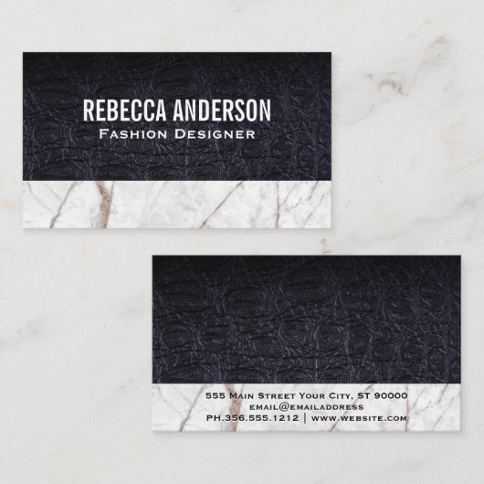 白大理石 名刺 (正面/裏面)