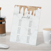 白大理石&金ゴールドヘアサロン価格表男性 台座サイン (インサイチュ)