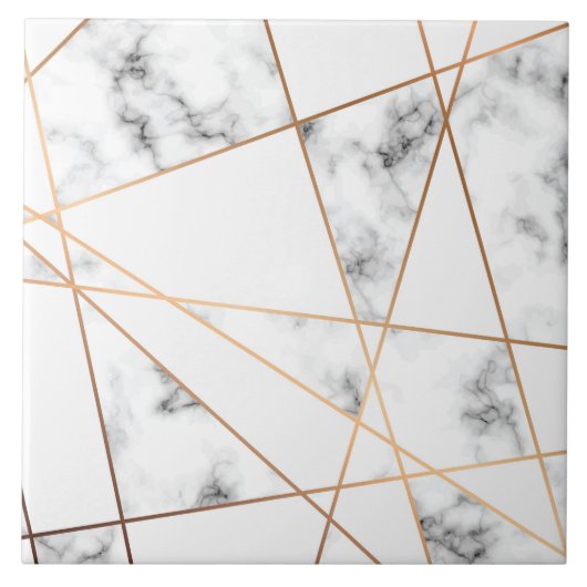 白大理石(金ゴールド線あり) かわいらし タイル (正面)