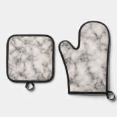 白大理石 鍋つかみ&鍋敷きセット (正面)