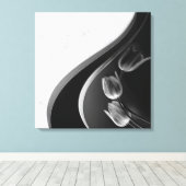 白大理石、黒塗り、金ゴールド キャンバスプリント (インサイチュ (ウッドフロア))