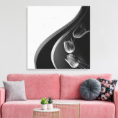 白大理石、黒塗り、金ゴールド キャンバスプリント (インサイチュ (リビング))