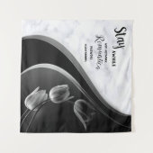 白大理石、黒塗り、金ゴールド タペストリー (正面(横))