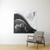 白大理石、黒塗り、金ゴールド タペストリー (インサイチュ(横))