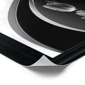 白大理石、黒塗り、金ゴールド ポスター (角)