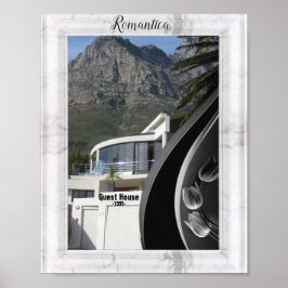 白大理石 – 黒抽象芸術チューリップ ポスター