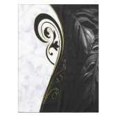 白大理石、黒、金ゴールド塗りグラフィック テーブルクロス (正面)