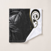 白大理石、黒、金ゴールド塗りグラフィック バスタオルセット (ウォッシュタオル)