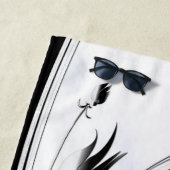 白大理石、黒、金ゴールド塗りグラフィック ビーチタオル (インサイチュ)