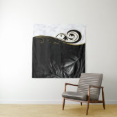 白大理石、黒、金ゴールド塗り タペストリー (インサイチュ(横))