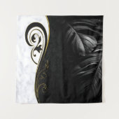 白大理石、黒、金ゴールド塗り タペストリー (正面)