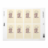 白女性のカーボーイブーツと花プロパティ ラベル (フルシート)