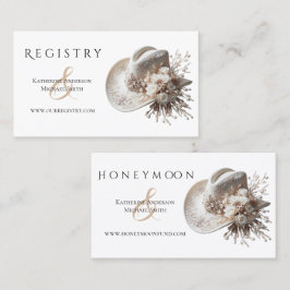 白女性のカーボーイ帽子(花結婚のレジストリ) 名刺