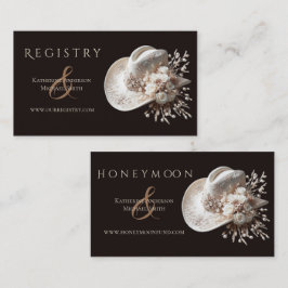 白女性のカーボーイ帽子(花結婚のレジストリ) 名刺