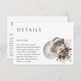 白女性のカーボーイ帽子(花結婚の詳細) エンクロージャーカード