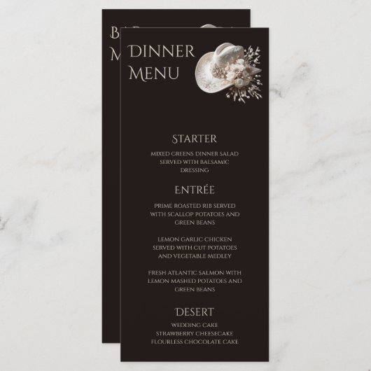 白女性のカーボーイ帽子(花結婚付) メニュー (正面/裏面)