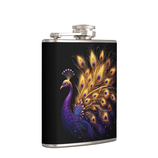 白威厳のあるく優雅に表示されるクジャク フラスク (右)