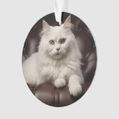 白威厳のある猫 オーナメント (正面)