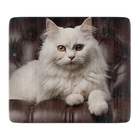 白威厳のある猫 カッティングボード (正面)
