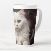 白威厳のある猫 カフェラテマグ (右アングル)