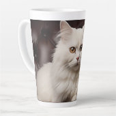 白威厳のある猫 カフェラテマグ (左アングル)