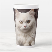 白威厳のある猫 カフェラテマグ (正面)