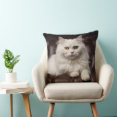 白威厳のある猫 クッション (椅子)