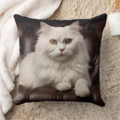 白威厳のある猫 クッション (ブランケット)