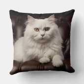 白威厳のある猫 クッション (裏面)