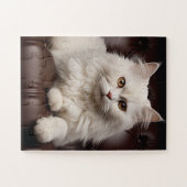 白威厳のある猫 ジグソーパズル (横)