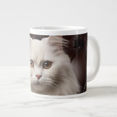 白威厳のある猫 ジャンボコーヒーマグカップ (正面右)