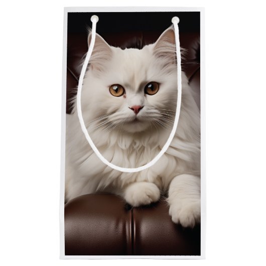 白威厳のある猫 スモールペーパーバッグ (正面)