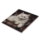 白威厳のある猫 タイル (側面)