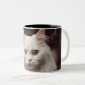 白威厳のある猫 ツートーンマグカップ (正面右)