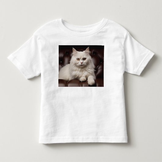 白威厳のある猫 トドラーTシャツ (正面)