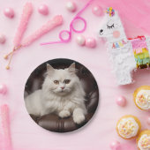 白威厳のある猫 ペーパープレート (パーティー)