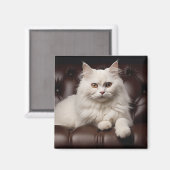白威厳のある猫 マグネット (正面/裏面)